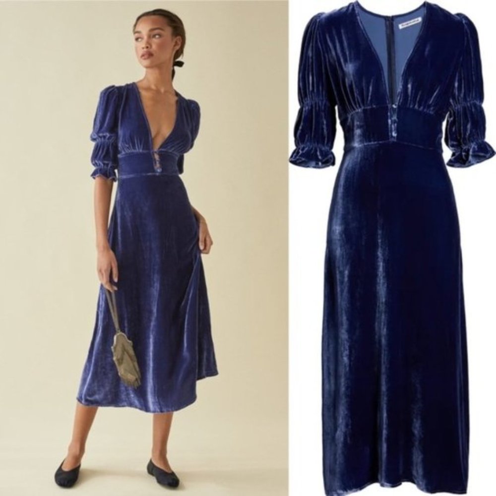 Maura Dress by Reformation (Navy / Danube Blue)